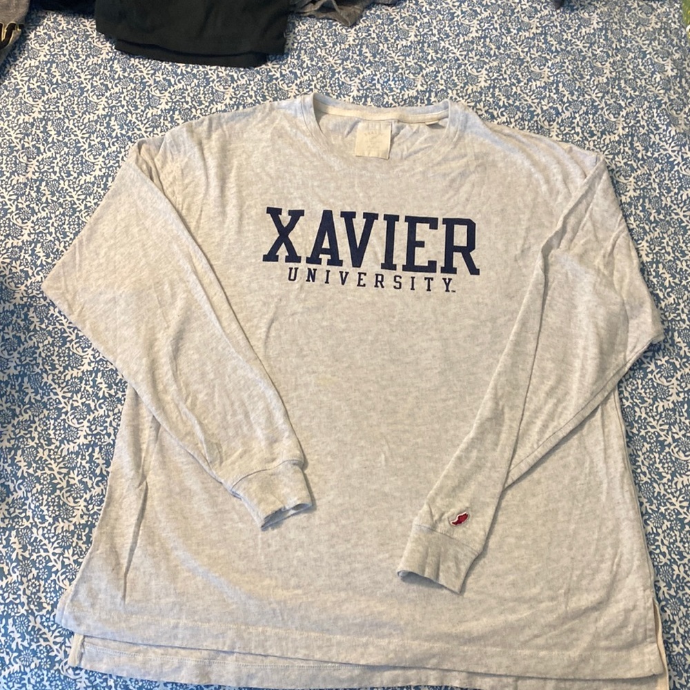 Xavier University League brand size medium long sleeve Heather gray